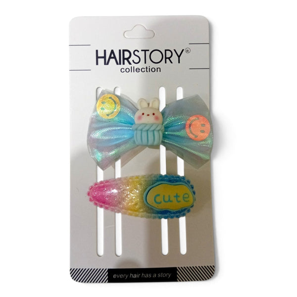 HAIRSTORY Cute Character Bow & Hair Clip Set