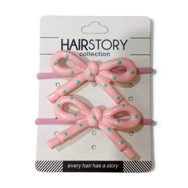HAIRSTORY Cute Pastel Bow Charm Hair Tie
