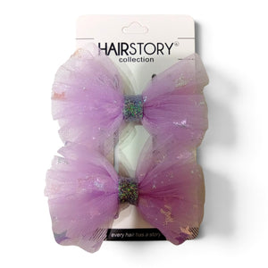 HAIRSTORY Cute Bow Star Glittered Hair Clip