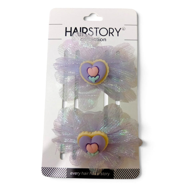 HAIRSTORY Sweet Pastel Organza Fabric Character Hair Clip