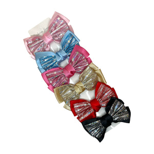 HAIRSTORY BHO00129 Shimmer Satin Bow Hair Clip