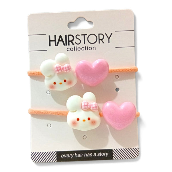 HAIRSTORY Kawaii Bear & Heart Hair Ties