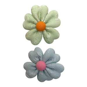 HAIRSTORY BHO00141 Daisy Bllom HairClip Satin Textured W/ Button