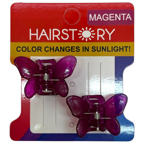 HAIRSTORY Sun UV Color Changing Clips Small Butterfly Hair Claw