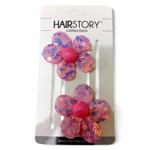 HAIRSTORY Cute Sequins Flower Hair Clip