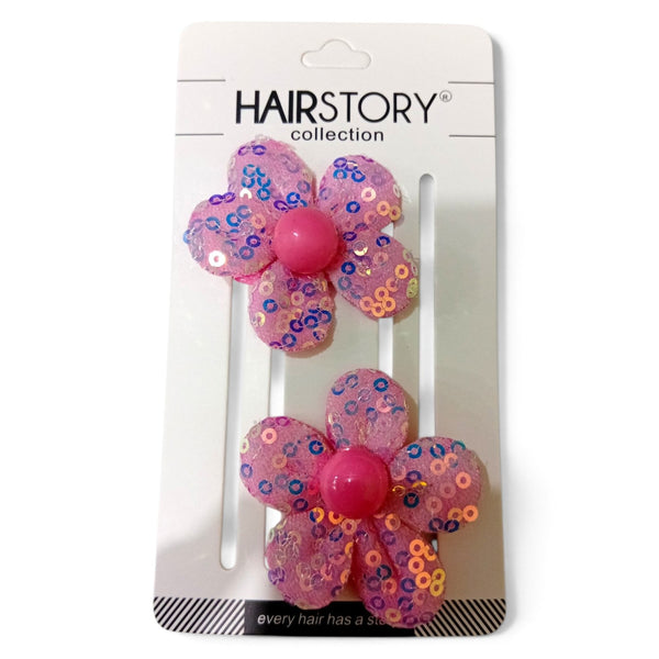 HAIRSTORY Cute Sequins Flower Hair Clip