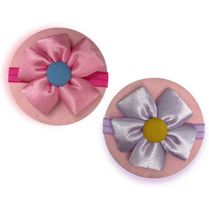 HAIRSTORY Flower Satin Baby Toddler Turban Headband - #1A