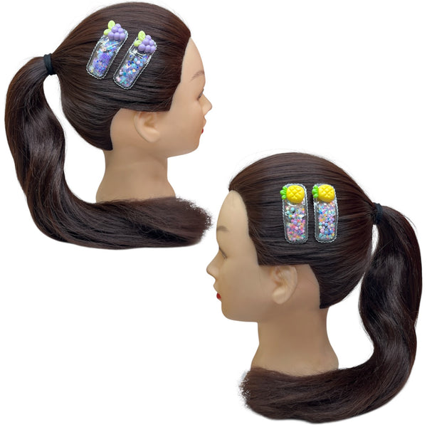 HAIRSTORY Shaker Fruit Charm Snap Clip (#24-F1)