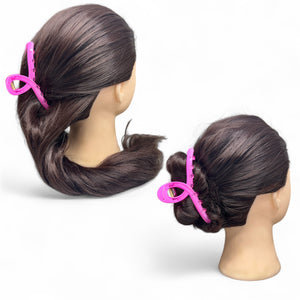 HAIRSTORY D686 SHIMMER Classic Knot Hair Claw Clamp Clip