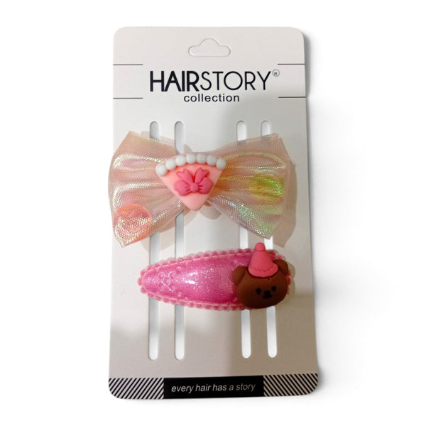 HAIRSTORY Cute Character Bow & Hair Clip Set