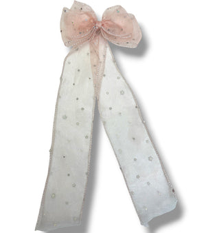 HAIRSTORY #210-4 Ribbon Long Bow Sequins Star