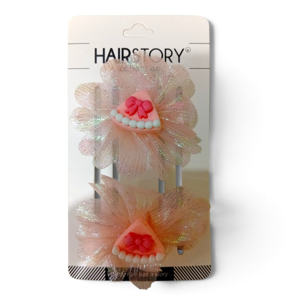 HAIRSTORY Sweet Pastel Organza Fabric Character Hair Clip