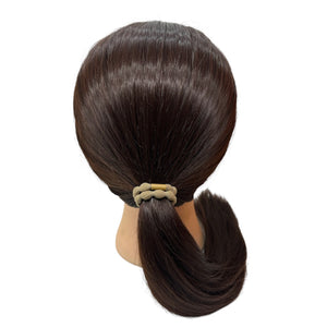 HAIRSTORY Wave Elastic Hair Tie with Tube Accent (Pack of 4)