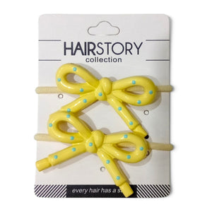HAIRSTORY Cute Pastel Bow Charm Hair Tie