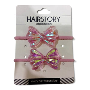 HAIRSTORY Bow Glittered Charm Hair Tie