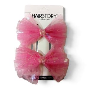 HAIRSTORY Cute Bow Star Glittered Hair Clip