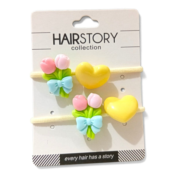 HAIRSTORY Kawaii Bear & Heart Hair Ties