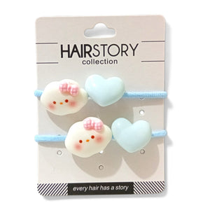 HAIRSTORY Kawaii Bear & Heart Hair Ties