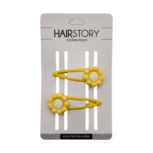 HAIRSTORY Daisy Flower Charm Snap Clip (#13-D)