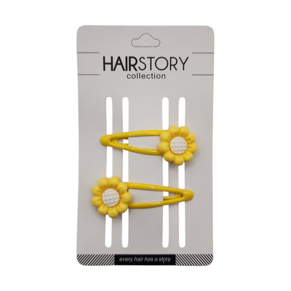 HAIRSTORY Daisy Flower Charm Snap Clip (#13-D)