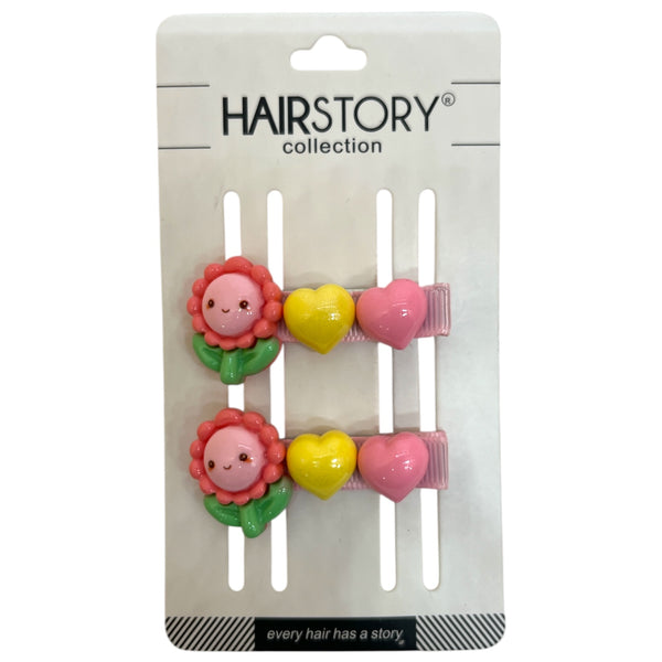 HIRSTORY Sunflower Heart Charm Pin Curl (001-SH)