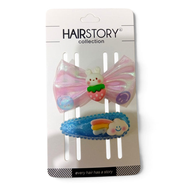 HAIRSTORY Cute Character Bow & Hair Clip Set