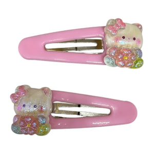 HAIRSTORY Heart/Flower Charm Snap Clip (#21-HF)