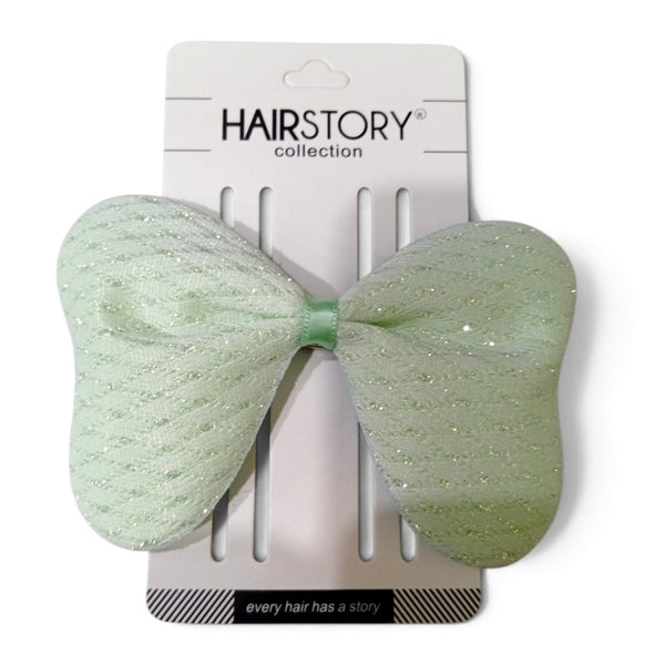 HAIRSTORY Sparkly Glittered Bow Diamond Patterned