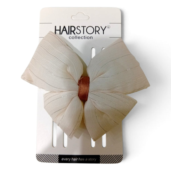 HAIRSTORY Bow Shimmer Silver Details