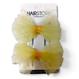 HAIRSTORY Cute Bow Star Glittered Hair Clip