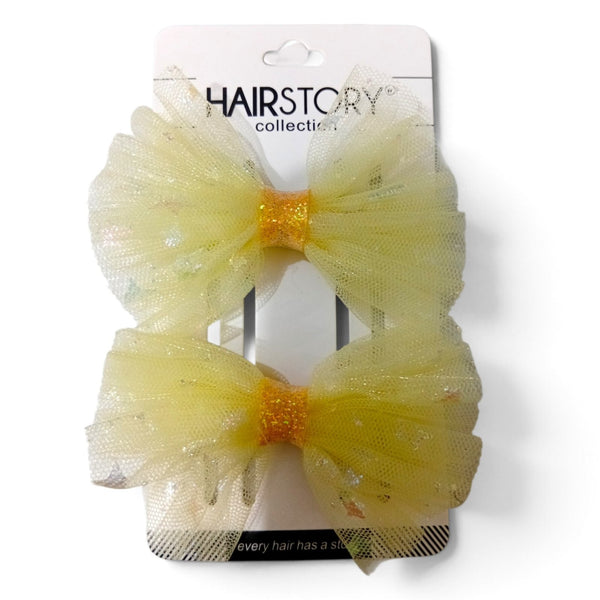 HAIRSTORY Cute Bow Star Glittered Hair Clip