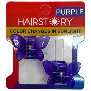 HAIRSTORY Sun UV Color Changing Clips Small Butterfly Hair Claw