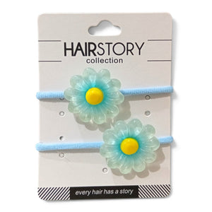 HAIRSTORY Cute Pastel Flower Charm Hair Tie
