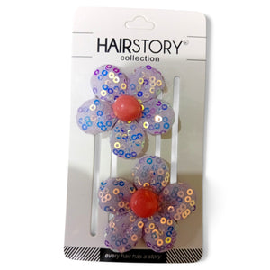 HAIRSTORY Cute Sequins Flower Hair Clip