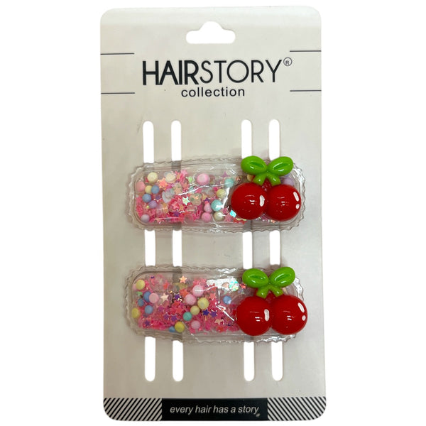 HAIRSTORY Shaker Fruit Charm Snap Clip (#24-F1)