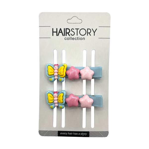 HIRSTORY Butterfly Star Charm Pin Curl  (001-BS)