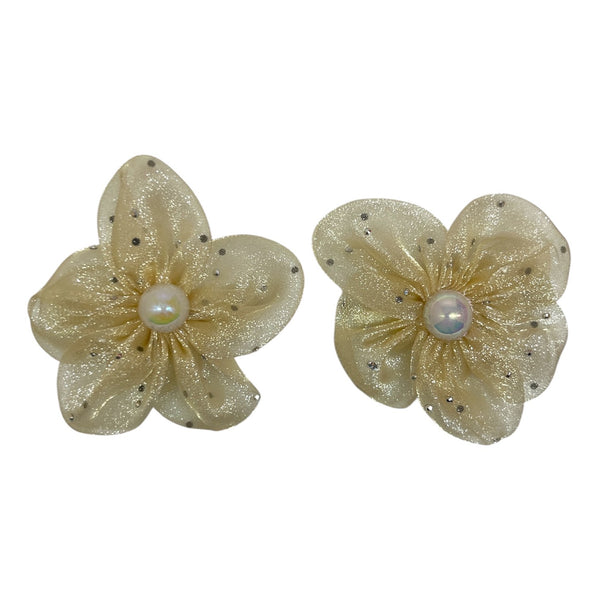 HAIRSTORY Shimmer Organza Flower Charm Pin Clip (003-SOF)