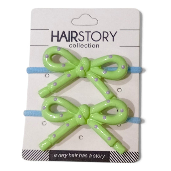 HAIRSTORY Cute Pastel Bow Charm Hair Tie