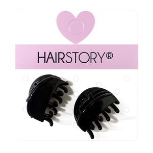 HAIRSTORY D349 Plain Black Tiny Hair Clamp Clips