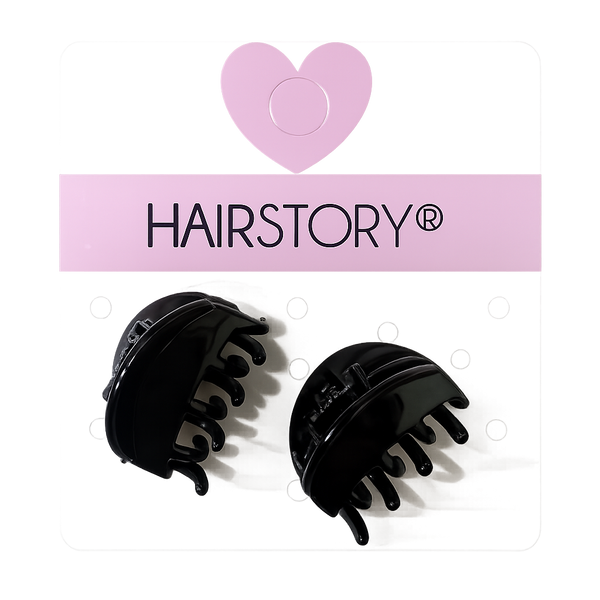HAIRSTORY D349 Plain Black Tiny Hair Clamp Clips