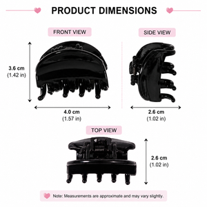 HAIRSTORY D349 Plain Black Tiny Hair Clamp Clips
