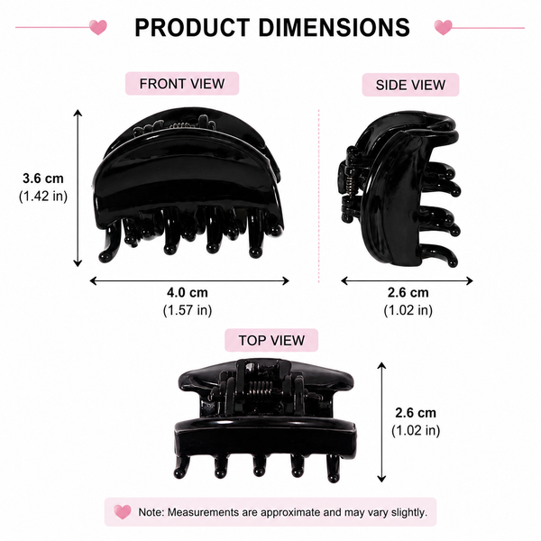 HAIRSTORY D349 Plain Black Tiny Hair Clamp Clips