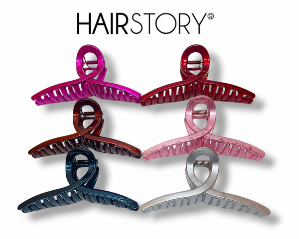HAIRSTORY D832 CHROME Basic Knot Claw Clamp Clip