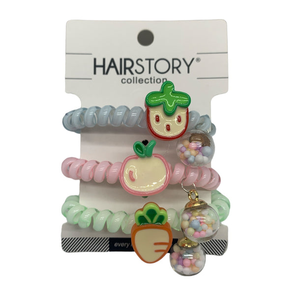 HAIRSTORY Telephone Wire Spiral Coil Pony Hair Tie (#23)