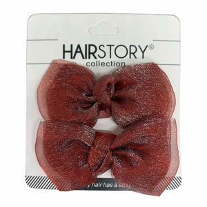 HAIRSTORY Organza Silk Bow Knot Pin Curl Clip (A2)