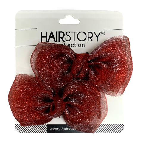 HAIRSTORY Organza Silk Bow Knot Pin Curl Clip (A2)