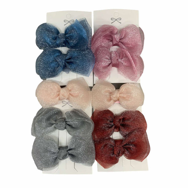 HAIRSTORY Organza Silk Bow Knot Pin Curl Clip (A2)