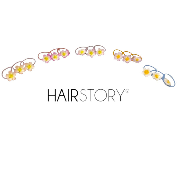 HAIRSTORY Plumeria Flower Charm Hair Ties