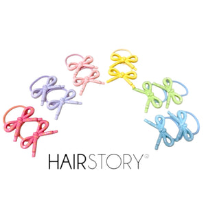 HAIRSTORY Cute Pastel Bow Charm Hair Tie
