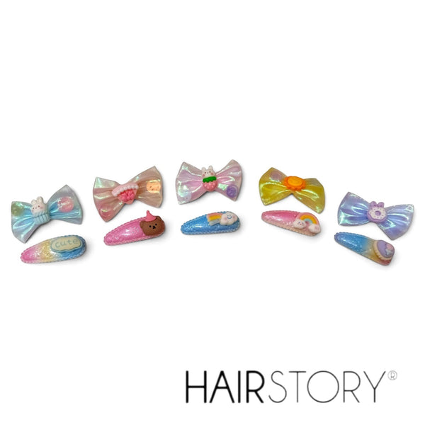 HAIRSTORY Cute Character Bow & Hair Clip Set